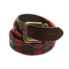 The exclusive Country Direct & Pampeano Royal Engineers Leather Polo Belt (Sapper), featuring red and navy-blue wax thread detailing. 