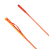 Close-up of the Country Direct Neon Braid Riding Whip in orange, highlighting the braided design, durable plastic handle and webbed wrist loop.