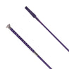 Close-up of the Country Direct Metallic Fleck Handle Riding Whip in purple, highlighting the whip end, plain braid wrapped around the metallic handle, finished with a metal cap and collar.