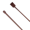Close-up of the Country Direct Plain Leather Riding Whip in brown, highlighting the smooth leather detail with braided leather cap and flat whip end. 