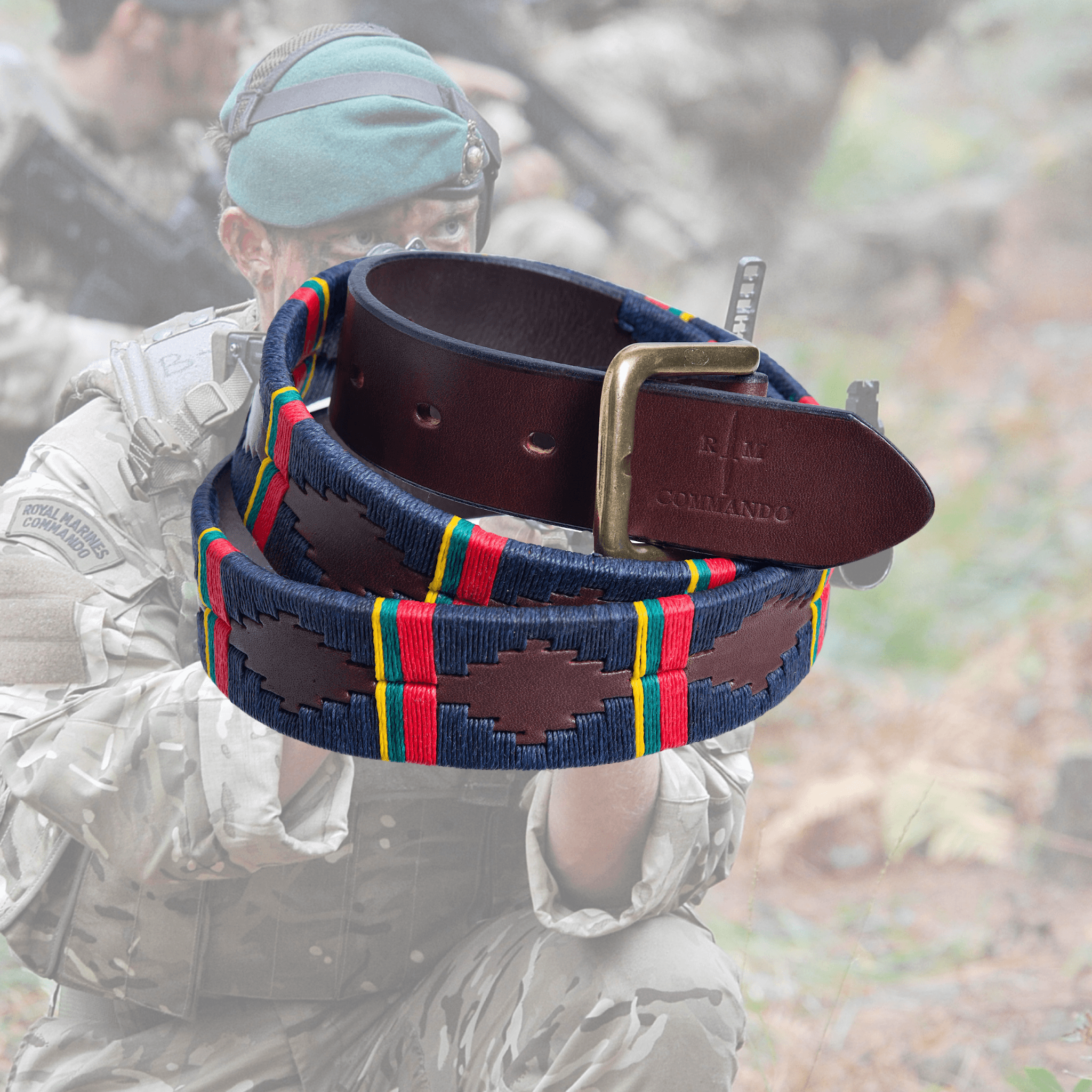 The Country Direct & Pampeano Royal Marine Commando Leather Polo Belt.