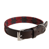 The Country Direct & Pampeano Royal Engineers Leather Dog Collar, featuring red and blue wax thread detailing.