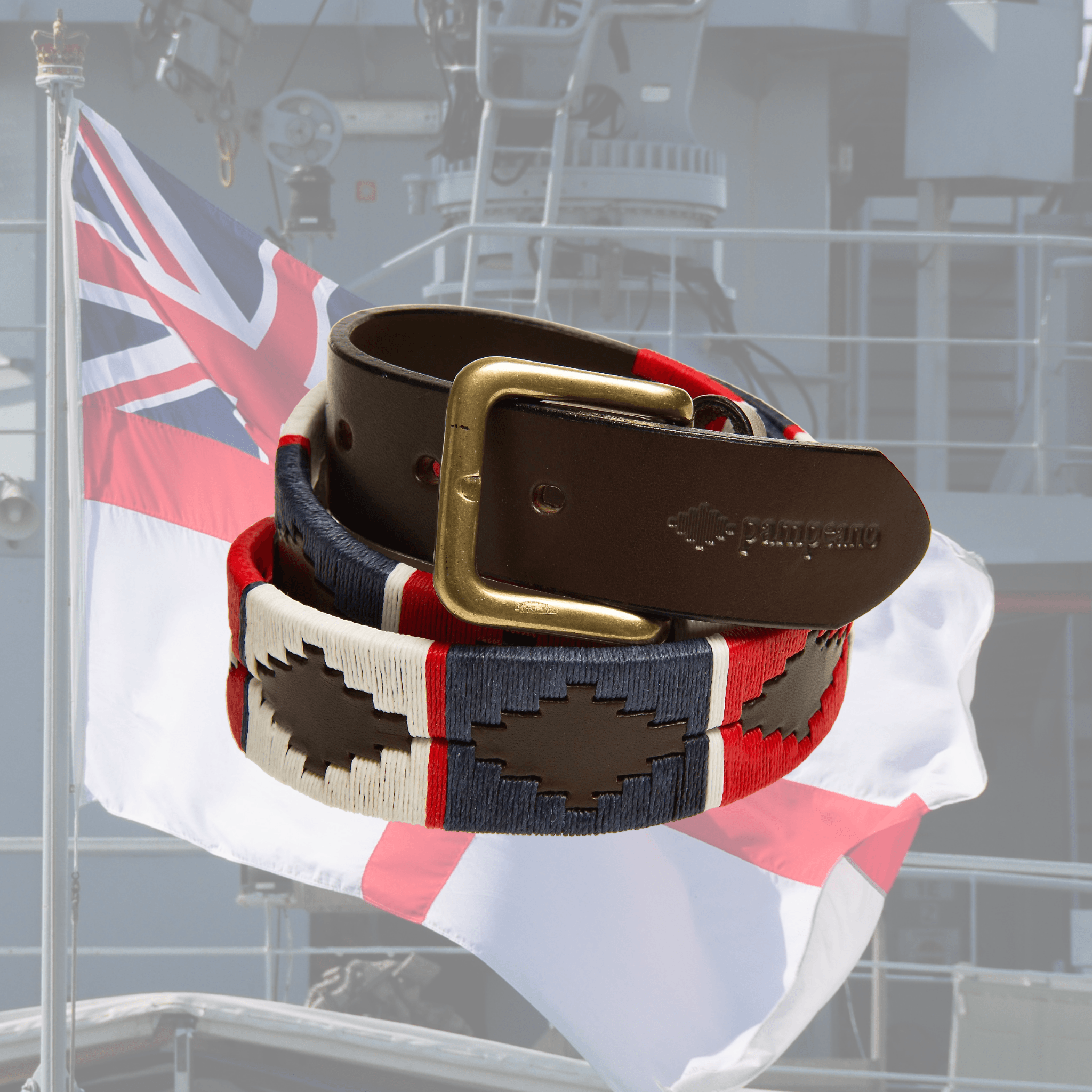 The Country Direct & Pampeano Royal Navy Leather Polo Belt.