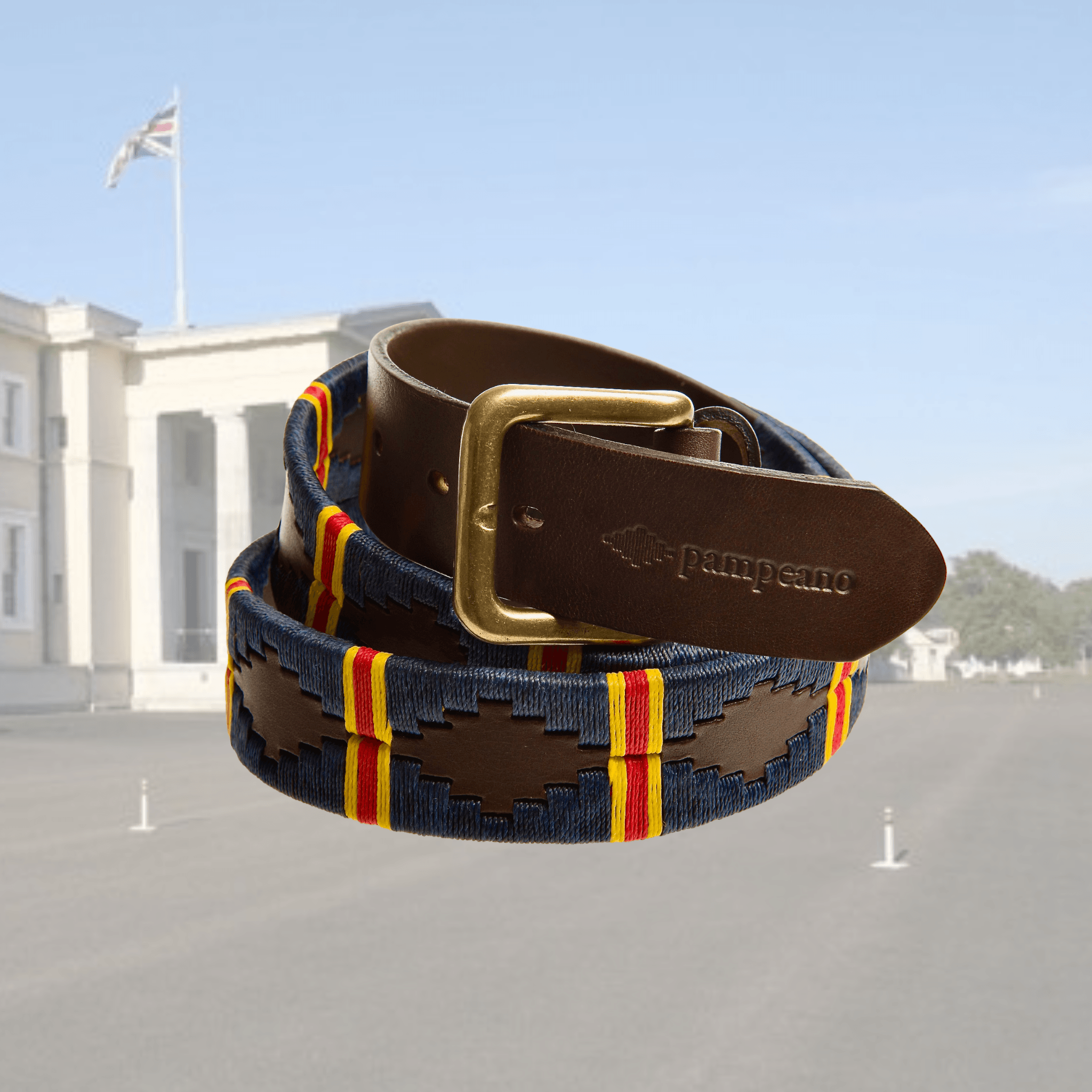 The Country Direct & Pampeano Royal Military Academy Sandhurst Leather Polo Belt.